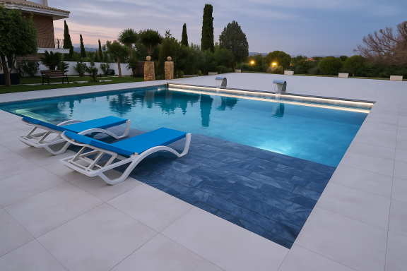 Zona exterior con piscina integrad